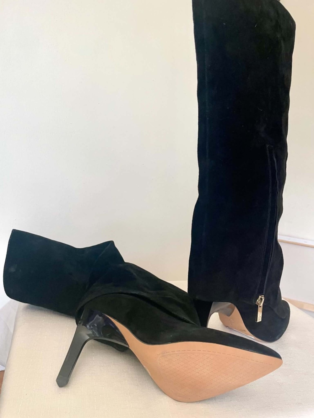 Jessica Simpson Suede Pointed Toe Knee High Stiletto Boots 7 Fall